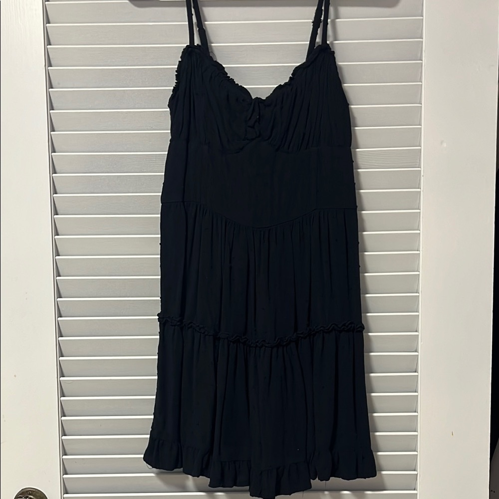 Black Tiered Spaghetti Strap Dress